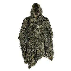 Adult Woodland Camouflage Hunting Ghillie Suit Poncho for Hunting Bird Watch Gilly Camouflage Cloak