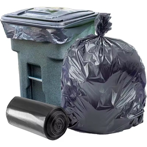 Factory Hot Selling Black HDPE Trash Bags <b>Plastic</b> Garbage Can Liners Professional Garbage Bags Trash Bags for Home <b>Kitchen</b> - Product Image 1