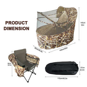 Abri de chasse compact et pliable pour 2-3 personnes avec fenêtres transparentes, abri au sol camouflage discret pour une expérience de chasse silencieuse - Product Image 6