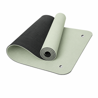 Tapis de yoga TPE 6 mm anti-choc et antidérapant, fixation murale, pour salle de sport et studio, avec logo personnalisé