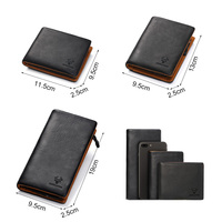 Portefeuille long multifonction en cuir véritable HUMERPAUL, portefeuille décontracté pour homme, porte-cartes, livraison directe, portefeuilles en cuir noir à double rabat