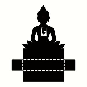 เตาเผาธูปพระพุทธรูปโลหะพับได้พร้อมที่ไล่ยุง - งานศิลปะตกแต่งแบบอาร์ตเดโค ทนทาน เหมาะสำหรับการทำสมาธิ ใช้ในบ้าน โยคะ สปา รอมฎอน - Product Image 1