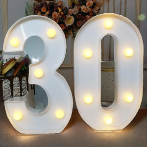 Letrero Luminoso Número 30 <span class=keywords><strong>de</strong></span> 7.88 Pulgadas, Material Plástico, Decoraciones <span class=keywords><strong>de</strong></span> <span class=keywords><strong>Cumpleaños</strong></span> <span class=keywords><strong>para</strong></span> Mujeres y Hombres, Uso Interior/Exterior, Centros <span class=keywords><strong>de</strong></span> Mesa <span class=keywords><strong>para</strong></span> Montar en la Pared - Product Image 2