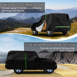 Housses de voiture imperméables 210T, personnalisées pour <span class=keywords><strong>Jeep</strong></span> <span class=keywords><strong>Wrangler</strong></span> <span class=keywords><strong>2</strong></span> portes 1987-2006, protection UV avec porte à fermeture éclair et bande réfléchissante - Product Image 2