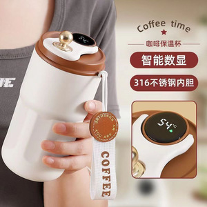 Smart Temperature Display 316 Stainless Steel Coffee Mug Portable Travel Cup With Digital Screen For Office And Car Use - Product Image 2