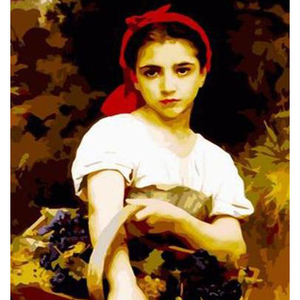 Peinture <span class=keywords><strong>sur</strong></span> <span class=keywords><strong>toile</strong></span> lin-coton 40cm*50cm de la meilleure qualité, paysage moderne, image de jeune fille, peinture par numéros DIY, peinture acrylique - Product Image 2
