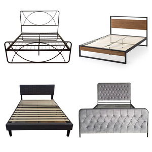 Lit double en fer forgé sur mesure, transfrontalier, moderne et minimaliste, avec cadre en métal, pour la maison et les dortoirs - Product Image 1
