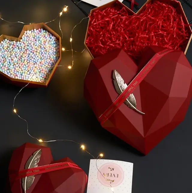 Hot Sale Empty Valentine Day Heart Shape Luxury Love Gift Flower Box