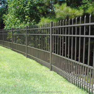 Modern Metal Picket ferforje çin demiryolu çelik çit toptan ucuz GALVANİZLİ ÇELİK BORU çit paneli 3D modeli hizmeti - Product Image 2