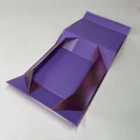 Kunden spezifische Luxus-Faltung Magnetic Flip Lila Papier box LOGO-Druck Benutzer definiert mit Band verpackung Starre Box Umwelt freundlich