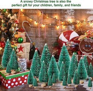 30 Pezzi Mini Alberi di Natale - Alberelli Artificiali a Scovolino con Base in Legno per Decorazioni Fai da Te e da Tavolo - Product Image 2