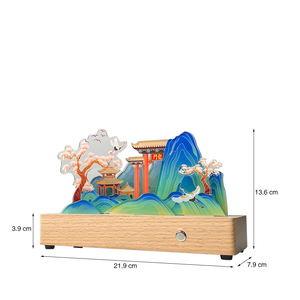 Lampe de nuit artistique en acrylique assemblée sur mesure, bâtiment de ville, support en acrylique, cadeau, présentoir de bureau, <span class=keywords><strong>puzzle</strong></span> de ville - Product Image 5