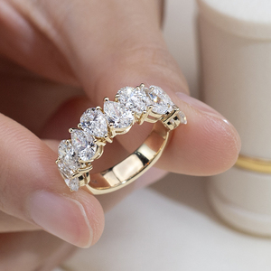 แหวนเพชรทรงลูกแพร์สังเคราะห์จากห้องปฏิบัติการ ทองคำแท้ 14K รุ่น MSR-2047 ได้รับการรับรองจาก IGI สำหรับผู้หญิง - Product Image 6
