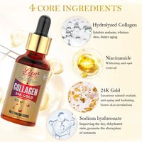 Sérum pour le visage au collagène Liru 24K or, essence hydratante anti-âge pour une peau lisse et éclatante, 30 ml