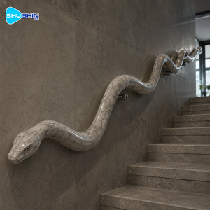 Escultura de Animal Tallada a Mano en Mármol, Forma de Serpiente, Decoración de Pared, Obra de Arte en Piedra Personalizada, Suministro Directo de Fábrica - Product Image 5