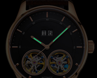 Montres mécaniques lumineuses à double tourbillon de style calendrier, en acier, pour entreprise, conçues et produites en usine, pour marque privée