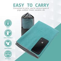 Serviette de yoga et de Pilates super absorbante et antidérapante pour la gym, en microfibre ultra douce avec poignées pour l'entraînement à domicile