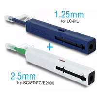 Outil de nettoyage de connecteurs LC/MU/SC/FC de 1,25 mm et 2,5 mm, 800+ utilisations, stylo de nettoyage à un clic pour fibre optique