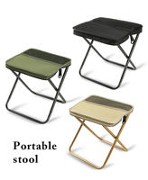 Tabouret de camping pliable vert, voyage en plein air, randonnée, plage, chaise pliable légère, tabouret de pêche de poche avec sac de rangement