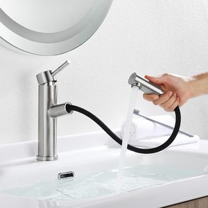 SANIPRO vendita popolare <span class=keywords><strong>Design</strong></span> a ponte con manico singolo <span class=keywords><strong>miscelatore</strong></span> per <span class=keywords><strong>lavabo</strong></span> in acciaio inox per bagno rubinetti - Product Image 1