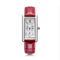 Montre à quartz pour femme REBIRTH 109, best-seller, design simple à deux aiguilles, boîtier rectangulaire étanche, chiffres romains, bracelet en cuir