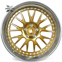 Jantes forgées sur mesure XINGTU en 2 parties, 18 19 20 21 22 23 24 26 pouces, à profil profond, finition or chrome, en aluminium forgé