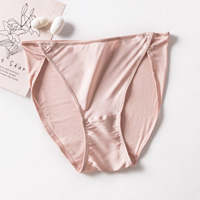 Braguitas de satén de seda elástica de lujo para mujer, de corte alto, de seda de morera premium, suaves, con cobertura de cadera, tipo triángulo