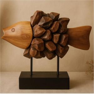 Centro de mesa decorativo de madera con etiqueta privada para el hogar de estilo rústico y decoración cálida para la sala de estar - Product Image 1