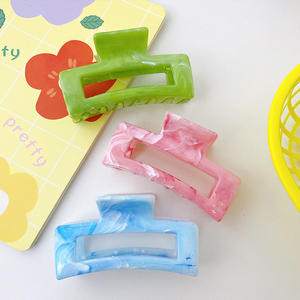 الرخام الباستيل النيون البلاستيك مشبك شعر مخلب 2023 الكورية مخصص الاكريليك الجوف مستطيل مشبك شعر كليب للنساء إكسسوارات الشعر - Product Image 6