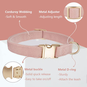 Weiche Baby <span class=keywords><strong>Pink</strong></span> Cord Hunde halsband Leine Set Verstellbare Baumwolle Metalls chnalle Langlebiges Design Mittlere Hunde Training Walking Padded - Product Image 5