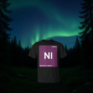 Camiseta Northern Lights Indica Strain de algodón negro, corte unisex - Product Image 3