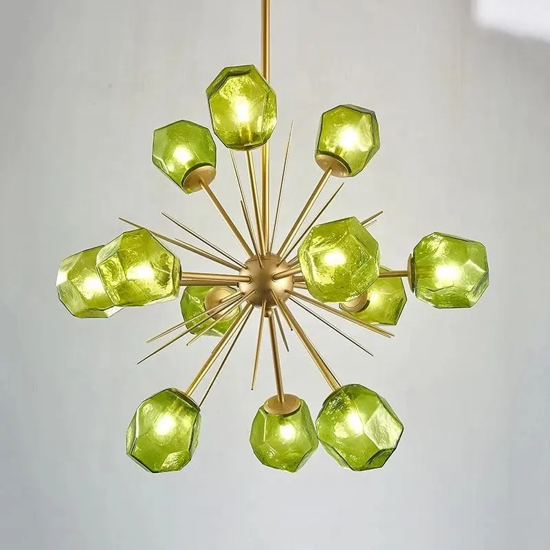 Nordische Pendel leuchten Olivgrün Gold Hängelampe Cafe Dekor Beleuchtung LED Kronleuchter Licht Wohnzimmer Küche Esszimmer