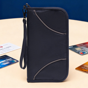 Porta Passaporto <span class=keywords><strong>con</strong></span> Protezione RFID e Cinturino Staccabile per Viaggi, Portafoglio Multi-Scomparto per Viaggi in Famiglia, Essenziale per l'Aeroporto - Product Image 1