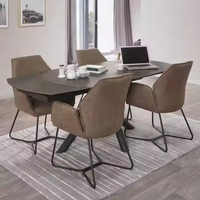 Table à manger moderne de haute qualité européenne, extensible, en métal, 4-8 places, style industriel, meubles pour la maison, cuisine, hôtels, parcs