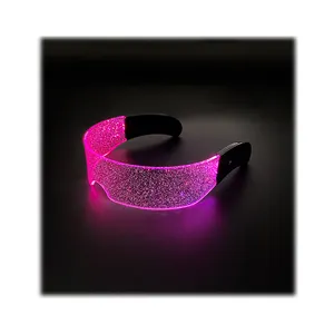 Leuchtende Brille für Erwachsene, LED-Brille mit 7 Farben und 5 Modi, futuristische Brille für Cosplay Festivals Clubs Partys