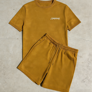 Setelan Kaos dan Celana Pendek Oversize 2 Potong, Gaya Y2K Streetwear Kasual Musim Panas, Warna Biru - Product Image 2