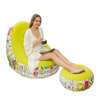 Sofa de flocage gonflable d'air de conception moderne avec la caractéristique pliable de repose-pieds pour le salon extérieur