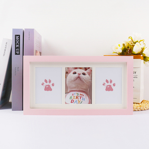 Pet Paw in mực Watermark rắn gỗ khung ảnh lưu niệm 2025 phổ biến nhiều Màu khung ảnh - Product Image 1