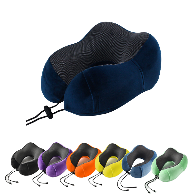 High Quality Travel Pillow Promotional U Shape Plush Memory Foam Neck Pillow for Airplane