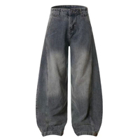 Jeans cargo américains déchirés et larges de haute qualité Y2K Crazy Custom, taille haute, Rock Revival, pantalon cargo large