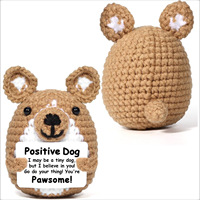 Boneka Bebek Rajut Tangan PositiveDuck, Ornamen Boneka Bebek Plush Buatan Tangan, Kartu Penyelamat Energi Positif, Serat Kapas Wol