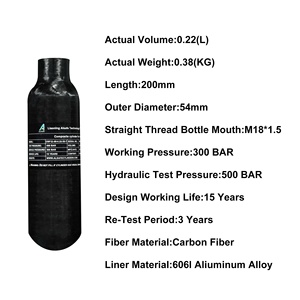 TUDIVING OEM Meilleur Prix Haute Qualité 0.22L HPA 30Mpa 300Bar 4500Psi <span class=keywords><strong>Bouteille</strong></span> <span class=keywords><strong>de</strong></span> Gaz Compacte en Fibre <span class=keywords><strong>de</strong></span> Carbone pour <span class=keywords><strong>Compresseur</strong></span> <span class=keywords><strong>de</strong></span> Chasse - Product Image 2