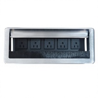 Multiprise de bureau US à 5 prises, câble d'extension de 1,8 m, protection contre les surtensions, 13A, prise en alliage d'aluminium