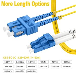SYONG OS2 SC 转 LC 单模光纤跳线 SM，3ft/1m |   单模光纤双工电缆，LSZH，10G/40G/100G SMF，9/125μm - Product Image 3