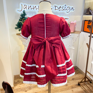 <span class=keywords><strong>Robe</strong></span> rouge <span class=keywords><strong>pour</strong></span> filles de Noël Vêtements <span class=keywords><strong>pour</strong></span> enfants Robes en lin et coton <span class=keywords><strong>pour</strong></span> filles Robes d'hiver de Noël de couleur unie <span class=keywords><strong>pour</strong></span> enfants Petites filles - Product Image 2