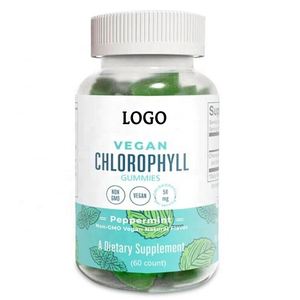 Complément alimentaire en gommes à la chlorophylle à base d'extraits d'herbes, marque privée, pour une peau claire, la détoxification du foie, l'énergie et le soutien immunitaire, 60 unités - Product Image 4