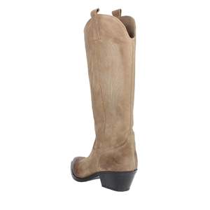 Bottines de cow-boy pour femmes en daim brun style western talon moyen - Product Image 2