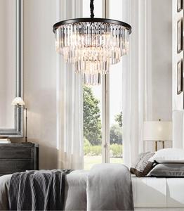 现代北欧定制酒店楼梯婚礼装饰金色光泽沙龙水晶大吊灯高天花板豪华吊灯 - Product Image 6