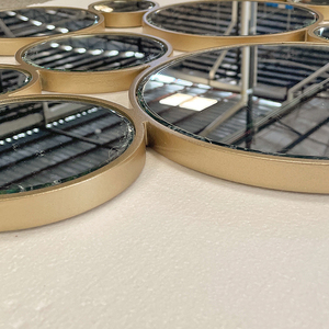 Hiện Đại Trang Trí Nội Thất Sang Trọng Nghệ Thuật Thiết Kế 3D Tường Treo Nhiều Hình Học Vàng Gỗ Khung Vòng Tường Sticker Tường Gương - Product Image 5