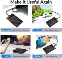 Vente en gros de boîtier de disque dur RGB Light 2.5 pouces HDD SSD SATA III vers USB 3.1 Type C boîtier de disque dur externe pour PC portable